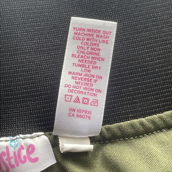 Justice Green Skort Skirt Mesh Sequins Sparkly Size 8 - Picture 4 of 5